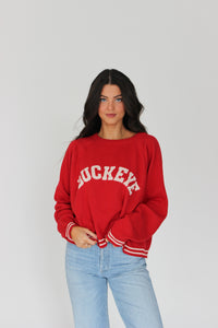 Raglan Buckeye Sweater (Red)