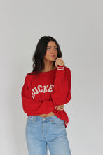 Load image into Gallery viewer, Raglan Buckeye Sweater (Red)
